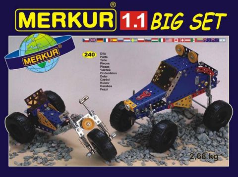 MERKUR 1.1 Big Set, Тематический конструктор моделирования автомобилей-вездеходов, 240 деталей.